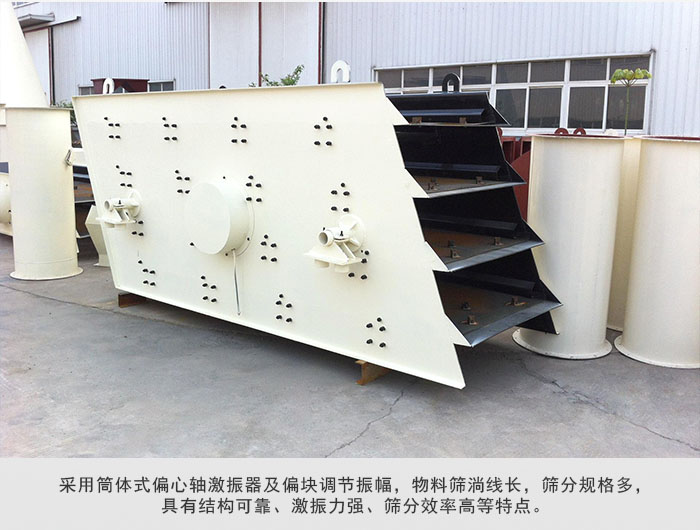 圓振動篩 采用筒體式偏心軸激振器及偏心塊調節(jié)振幅。